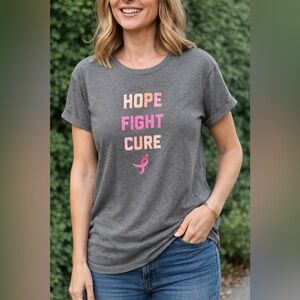 Women’s “Benefitting Susan G. Komen” Gray “Hope, Fight, Cure” Tee Shirt